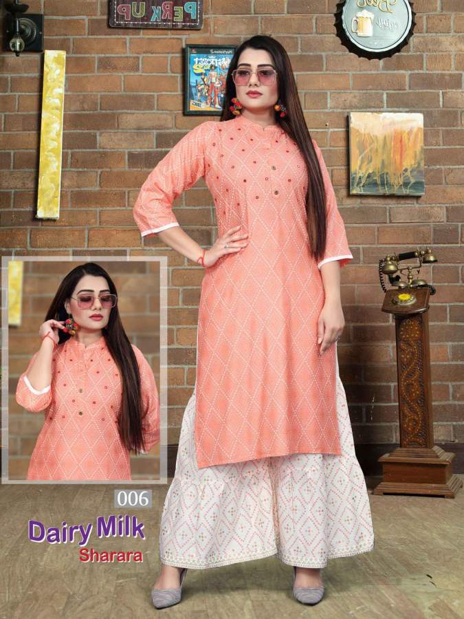 Aagya Dairy Milk Sharara 5 Kurti With Plazo Collection